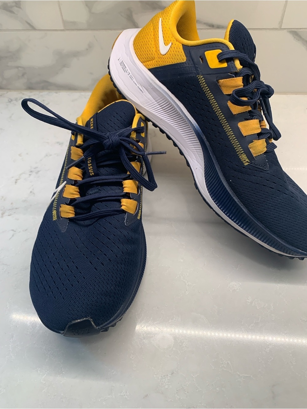 Nike Zoom Pegasus 38 West Virginia Mountaineers Navy Shoes Size 9